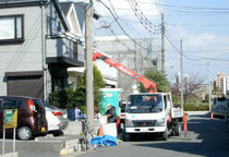 液状化被害で傾いた家を補修する工事(千葉県浦安市)
